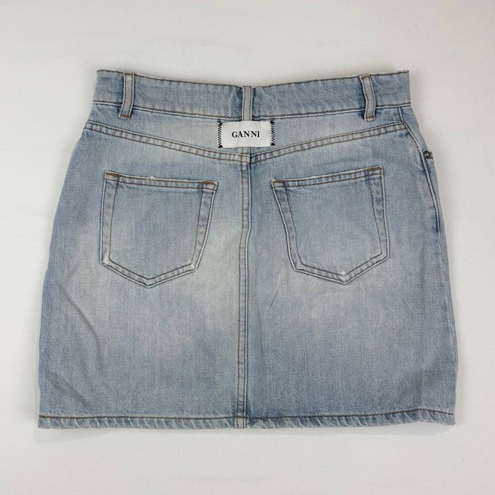 GANNI Denim Mini Skirt Size 34 (XS/US 2) Blue Jean Y2K Scandinavian